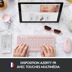 Clavier - sans fil - logitech - k380 multi device - bluetooth - design compact - rose