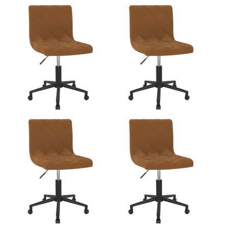 vidaXL Chaises pivotantes à manger lot de 4 marron velours