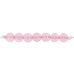 165 perles 5 x 7 mm - lettres rondes - rose