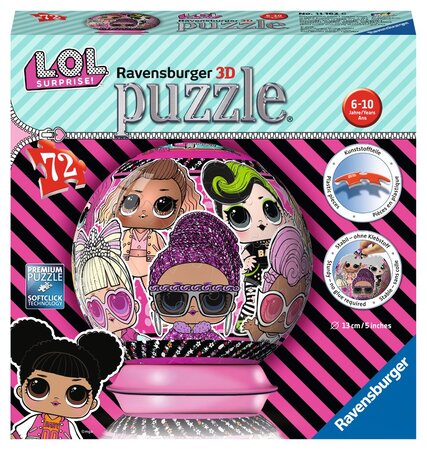 Ravensburger puzzle 3d rond 72 pièces - lol surprise