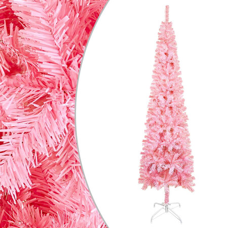 vidaXL Sapin de Noël étroit Rose 150 cm