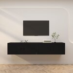 vidaXL Meubles TV muraux 2 Pièces noir 100x34 5x40 cm