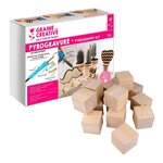 Coffret pyrogravure + 16 cubes en bois 6 cm
