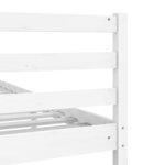 vidaXL Cadre de lit Blanc Bois massif 135x190 cm Double