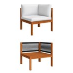 vidaXL Salon de jardin 12 Pièces avec coussins Crème Bois d'acacia solide