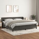 vidaXL Lit à sommier tapissier et matelas Gris foncé 200x200cm Velours
