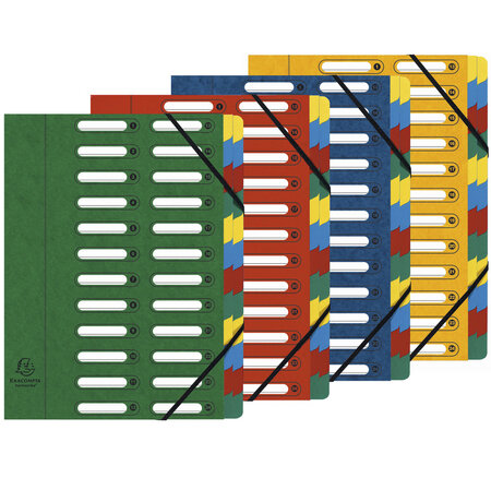 Trieur Harmonika® À Fenêtres Avec Élastiques Véritable Carte Lustrée 24 Compartiments - X 4 - Exacompta