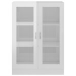 vidaXL Armoire à vitrine Blanc brillant 82 5x30 5x115 cm Aggloméré