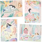 Pochette 4 cartes à gratter pastel