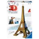 Puzzle 3d tour eiffel - ravensburger - monument 216 pieces - sans colle - des 10 ans