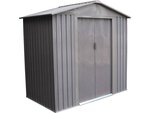 Abri jardin métal "Bois vieilli 64" - 2 43m² - 201 x 121 x 190 cm - Gris