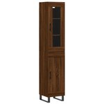 vidaXL Buffet haut Chêne marron 34 5x34x180 cm Bois d'ingénierie