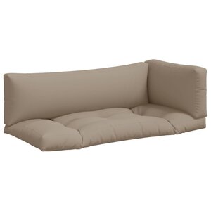vidaXL Coussins de palette 3 Pièces taupe tissu