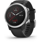Garmin fenix 6S - Montre GPS multisports haut de gamme - Silver avec bracelet noir