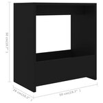 vidaXL Table d'appoint Noir 50x26x50 cm Aggloméré