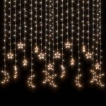 vidaXL Guirlande lumineuse étoile et lune avec télécommande 345 LED