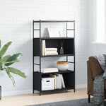 vidaXL Bibliothèque noir 80x30x145 5 cm bois d'ingénierie et fer