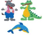 Plaques Croco Dauphin Hippopotame pour perles standard (Ø5 mm)