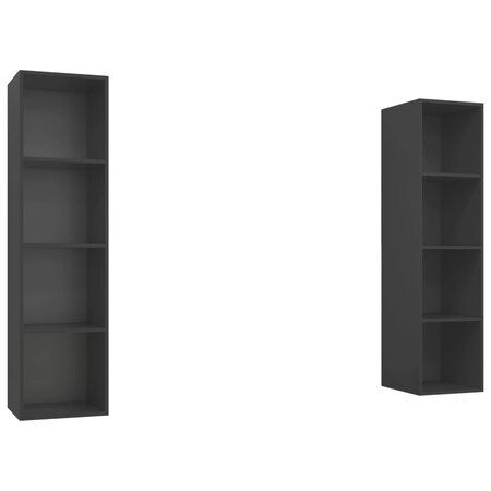 vidaXL Meubles TV muraux 2 Pièces Gris Aggloméré