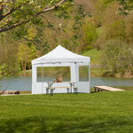 Tectake Tonnelle 3 x 3 m avec 2 rideaux - blanc