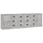 vidaXL Buffets 3 Pièces gris béton bois d'ingénierie