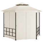 vidaXL Belvédère avec parois 3 1x2 7 m Crème