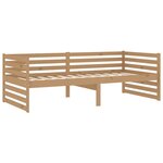 vidaXL Lit de repos et matelas 90x200cm Marron miel Bois de pin massif
