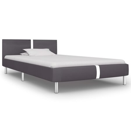 vidaXL Cadre de lit Gris Similicuir 90 x 200 cm