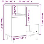 vidaXL Buffets 2 Pièces blanc brillant 60x35x70 cm bois d'ingénierie