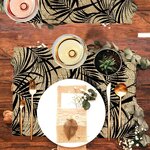 Set de table rectangulaire en toile de jute corse feuillage