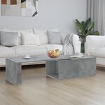 vidaXL Table basse Gris béton 150x50x35 cm Aggloméré