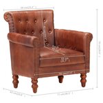 vidaXL Fauteuil Marron Cuir de chèvre véritable