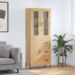 vidaXL Buffet haut Chêne sonoma 69 5x34x180 cm Bois d'ingénierie
