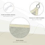 Voile d'ombrage rectangulaire 3 x 4 m polyéthylène haute densité résistant aux UV coloris crème