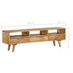 vidaXL Meuble TV Bois de manguier massif 140 x 30 x 41 cm