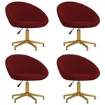vidaXL Chaises à manger lot de 4 Rouge bordeaux Velours