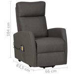vidaXL Fauteuil de massage inclinable Gris foncé Tissu