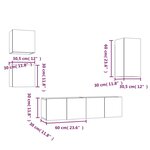 vidaXL Ensemble de meubles TV 5 Pièces Chêne fumé Bois d'ingénierie