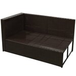 vidaXL Salon de jardin 8 Pièces avec coussins Résine tressée Marron