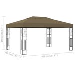 vidaXL Tonnelle 3x4 m Taupe Tissu