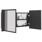 vidaXL Armoire de salle de bain à miroir LED Gris 90x12x45 Acrylique