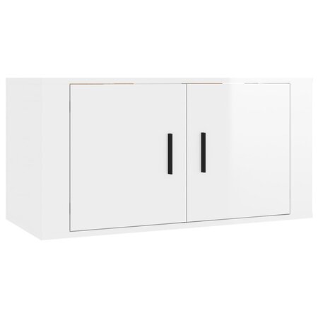 vidaXL Meuble TV mural Blanc brillant 80x34 5x40 cm