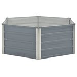 vidaXL Jardinière 129 x 129 x 46 cm cm Acier galvanisé Gris