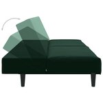 vidaXL Canapé-lit à 2 places avec repose-pied Vert foncé Velours