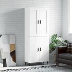 vidaXL Buffet haut Blanc brillant 69 5x34x180 cm Bois d'ingénierie