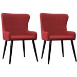 vidaXL Chaises à manger lot de 2 bordeaux tissu