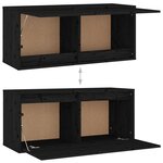 vidaXL Meubles TV 4 Pièces Noir Bois massif de pin