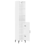 vidaXL Buffet haut Blanc brillant 34 5x34x180 cm Bois d'ingénierie
