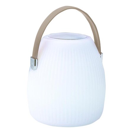 Lampe enceinte bluetooth sans fil mini may play beige polyéthylène h23cm