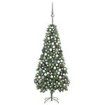 vidaXL Arbre de Noël artificiel pré-éclairé/boules pommes de pin 210cm